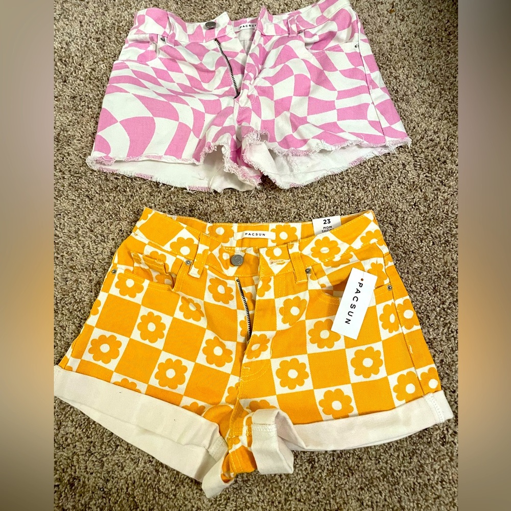 Patterned PACSUN BUNDLE jean shorts cutoffs and cuffed preppy